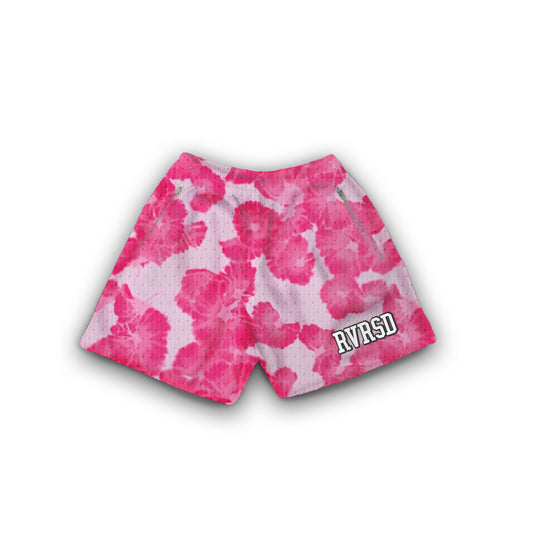 Mesh Pink Flowers Shorts