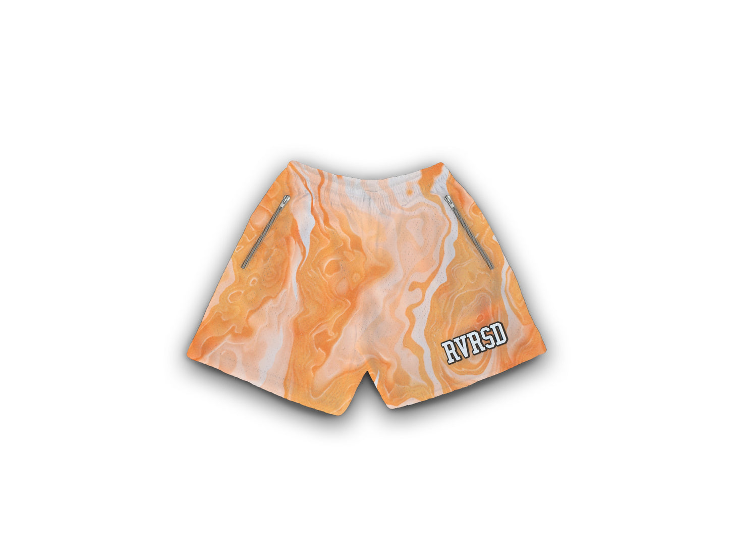 Orange Marble Mesh Shorts